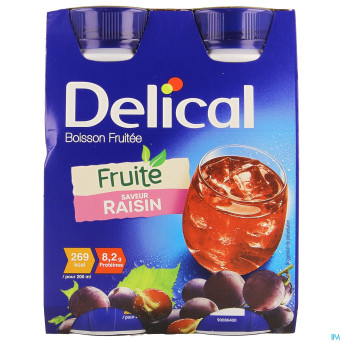 Delical boisson fruitee raisin    nf  4x200ml