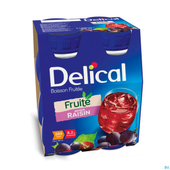Delical boisson fruitee raisin    nf  4x200ml
