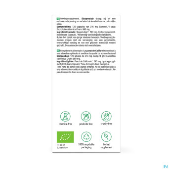 Purasana vegan escholtzia    caps 120 be-bio-02