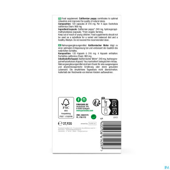 Purasana vegan escholtzia    caps 120 be-bio-02