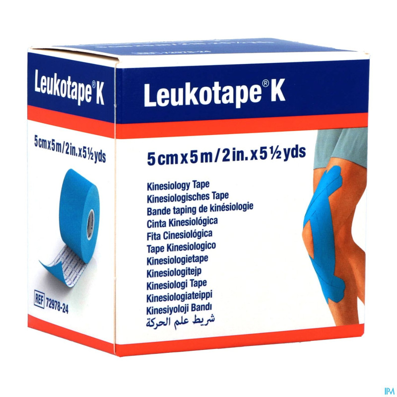 Leukotape k bande adh elast bleu clair    5cmx5m 1