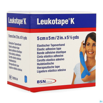 Leukotape k bande adh elast bleu clair    5cmx5m 1