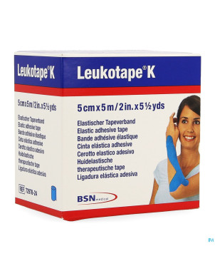 Leukotape k bande adh elast bleu clair    5cmx5m 1