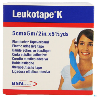 Leukotape k bande adh elast bleu clair    5cmx5m 1