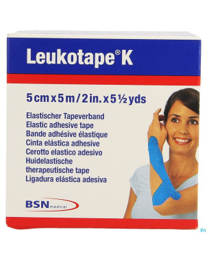 Leukotape k bande adh elast bleu clair    5cmx5m 1