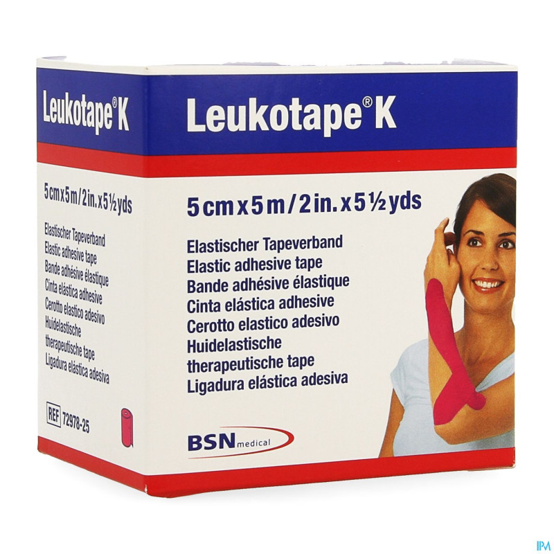 Leukotape k bande adh elast rose    5cmx5m 1