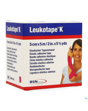 Leukotape k bande adh elast rose    5cmx5m 1