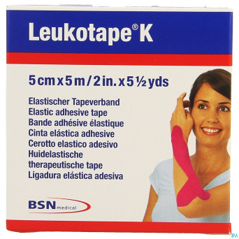 Leukotape k bande adh elast rose    5cmx5m 1