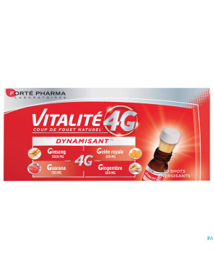 Vitalite 4g dynamisant shots energisants 10