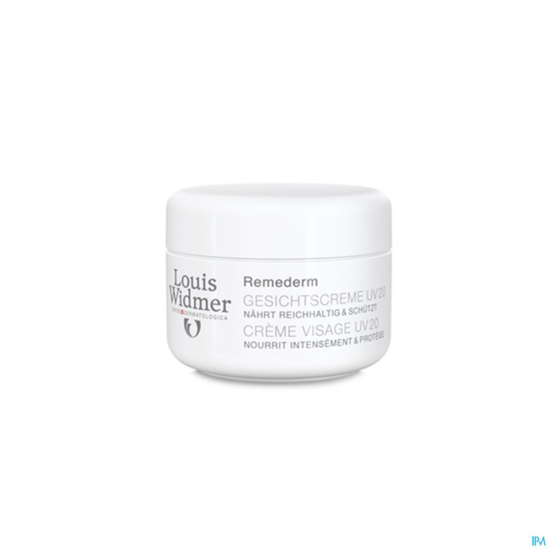 Widmer remederm creme visage uv20 n/parf pot 50ml