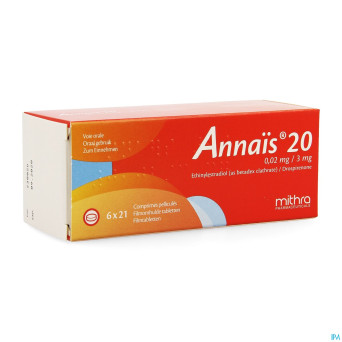 Annais 20 0,02mg/3mg comp pell  6 x 21