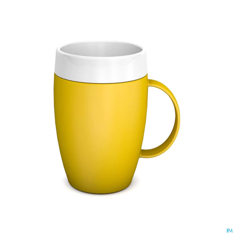 Gobelet isol.evase anse ornamin 180ml opaq.jaun/bl