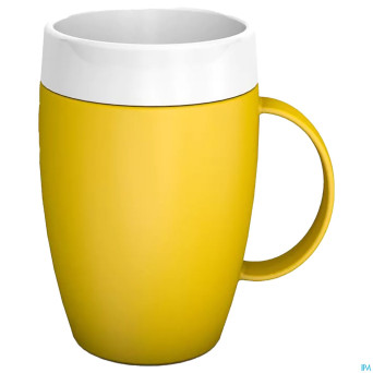 Gobelet isol.evase anse ornamin 180ml opaq.jaun/bl