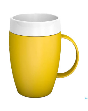 Gobelet isol.evase anse ornamin 180ml opaq.jaun/bl