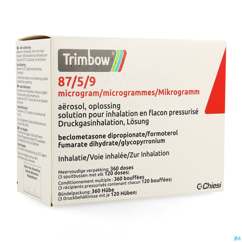 Trimbow  87/5 /9mcg aerosol sol inhal. fl 3 (360d)