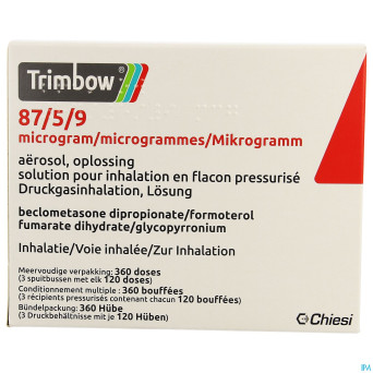 Trimbow  87/5 /9mcg aerosol sol inhal. fl 3 (360d)