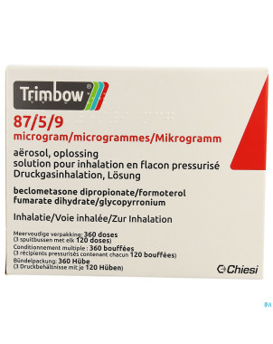 Trimbow  87/5 /9mcg aerosol sol inhal. fl 3 (360d)