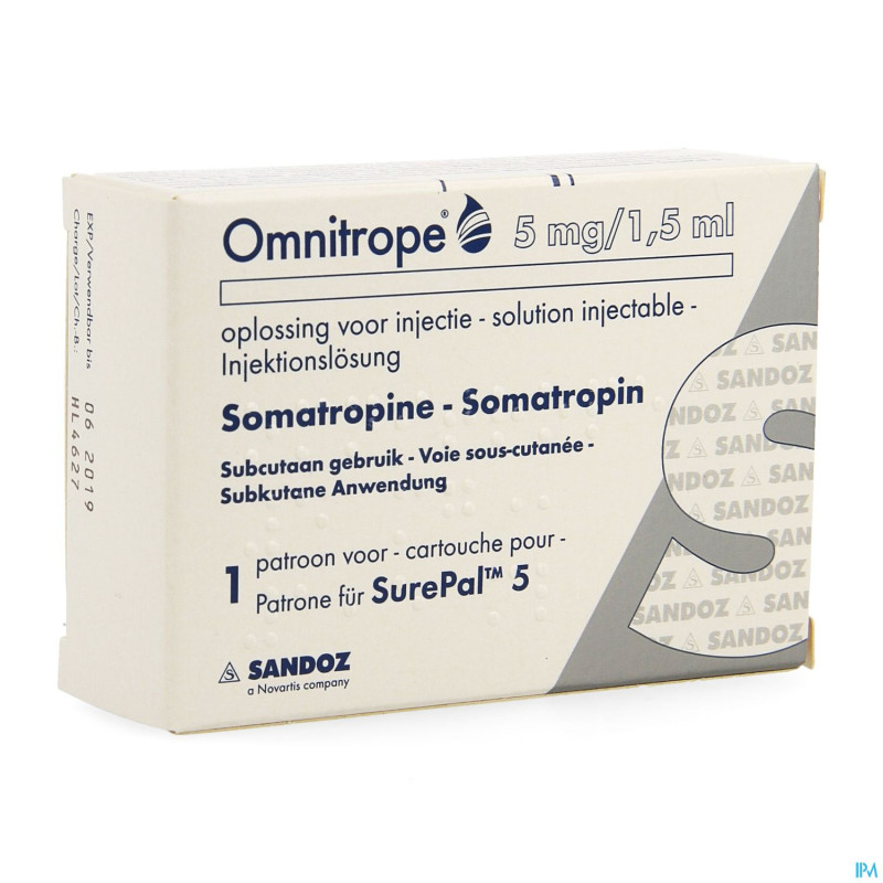 Omnitrope sandoz  5mg/1,5ml sol inj cart. verre 1