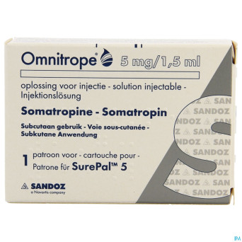 Omnitrope sandoz  5mg/1,5ml sol inj cart. verre 1