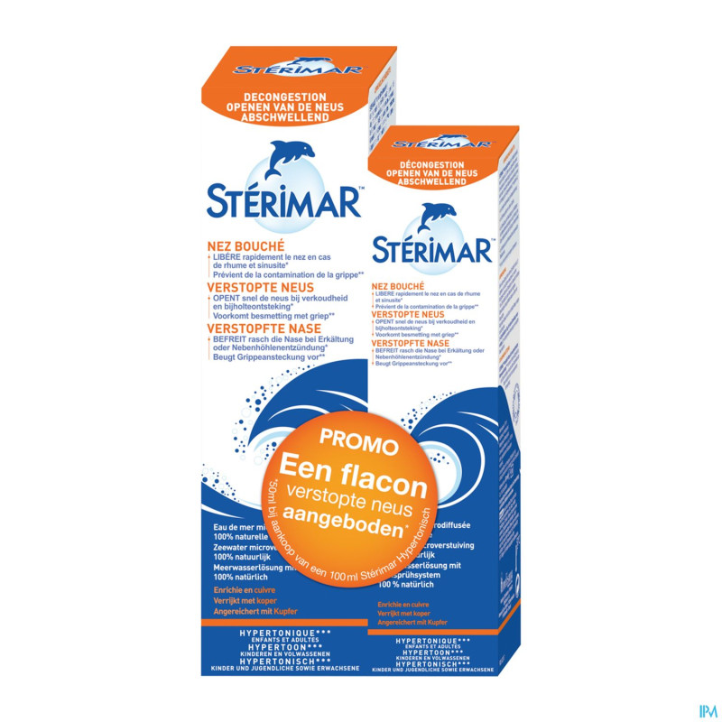 Sterimar isotonic 100ml+hypertonic nez bouche 50ml