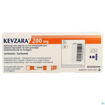 Kevzara 200mg sol inj stylo preremp.verre 2x1,14ml