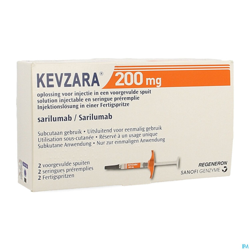 Kevzara 200mg sol inj ser prerrempl.verre 2x1,14ml