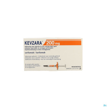 Kevzara 200mg sol inj ser prerrempl.verre 2x1,14ml
