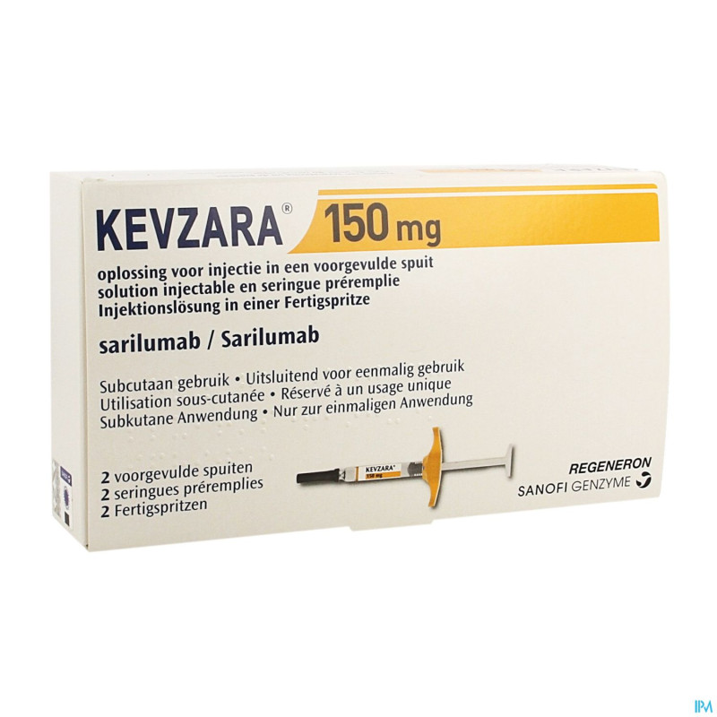 Kevzara 150mg sol inj ser prerempl.verre  2x1,14ml