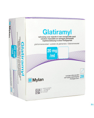 Glatiramyl 20mg/ml sol inj seringue preremplie  28
