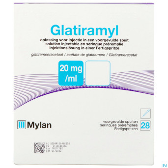 Glatiramyl 20mg/ml sol inj seringue preremplie  28