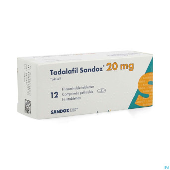Tadalafil sandoz 20,0mg comp pell 12 x 20,0mg