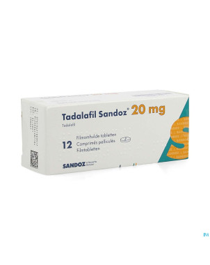 Tadalafil sandoz 20,0mg comp pell 12 x 20,0mg