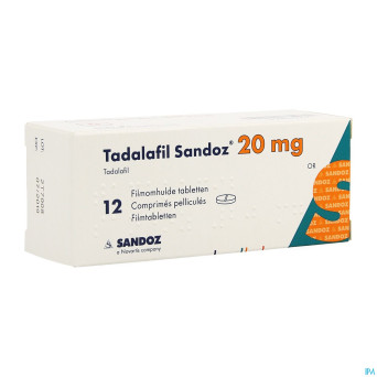 Tadalafil sandoz 20,0mg comp pell 12 x 20,0mg