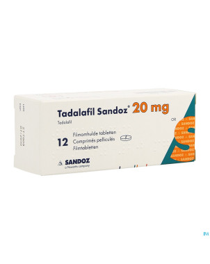 Tadalafil sandoz 20,0mg comp pell 12 x 20,0mg