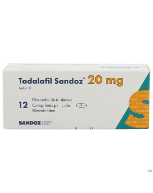 Tadalafil sandoz 20,0mg comp pell 12 x 20,0mg