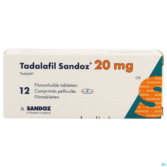 Tadalafil sandoz 20,0mg comp pell 12 x 20,0mg