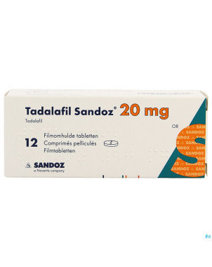 Tadalafil sandoz 20,0mg comp pell 12 x 20,0mg