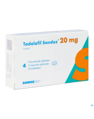 Tadalafil sandoz 20,0mg comp pell  4 x 20,0mg