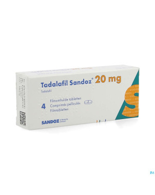 Tadalafil sandoz 20,0mg comp pell  4 x 20,0mg