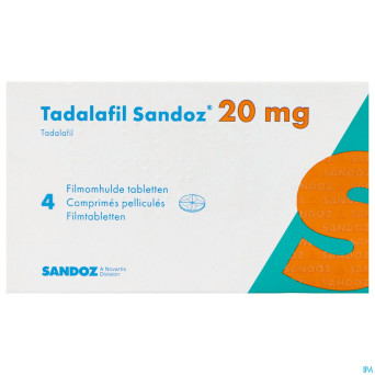 Tadalafil sandoz 20,0mg comp pell  4 x 20,0mg