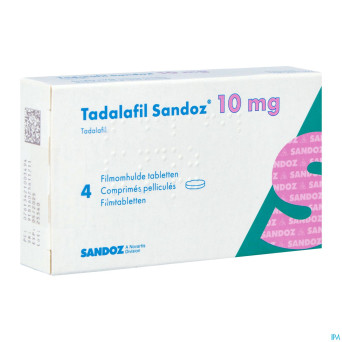 Tadalafil sandoz 10,0mg comp pell  4 x 10,0mg