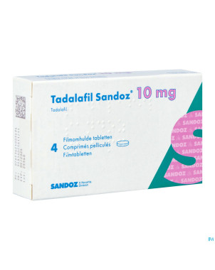 Tadalafil sandoz 10,0mg comp pell  4 x 10,0mg