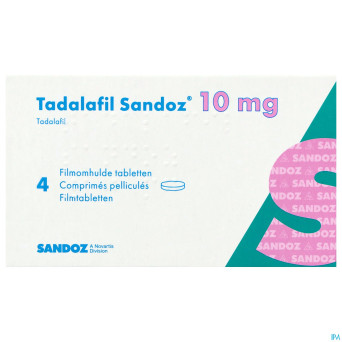 Tadalafil sandoz 10,0mg comp pell  4 x 10,0mg