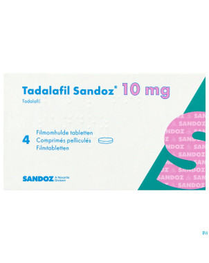 Tadalafil sandoz 10,0mg comp pell  4 x 10,0mg