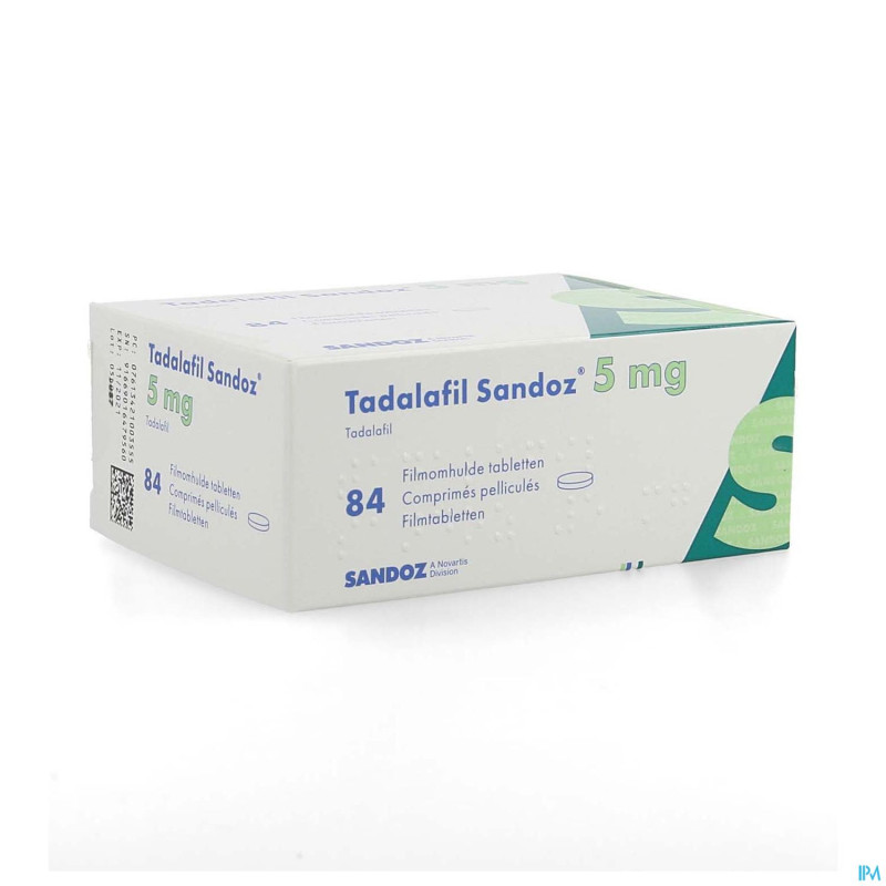 Tadalafil sandoz  5,0mg comp pell 84 x  5,0mg