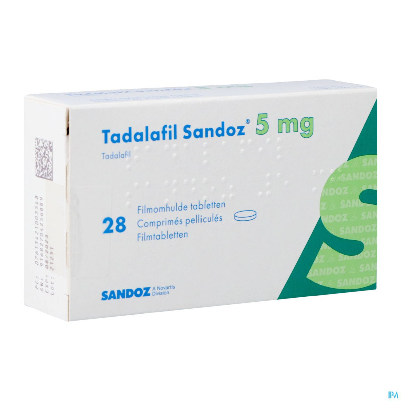 Tadalafil sandoz  5,0mg comp pell 28 x  5,0mg