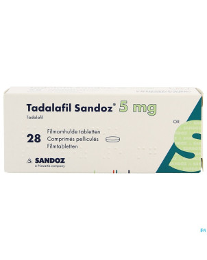 Tadalafil sandoz  5,0mg comp pell 28 x  5,0mg