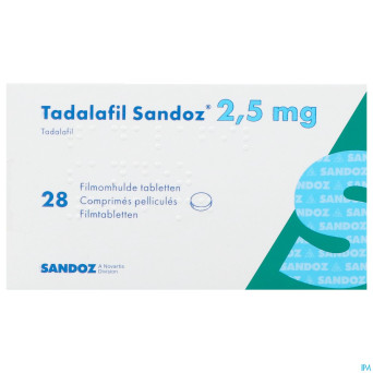 Tadalafil sandoz  2,5mg comp pell 28 x  2,5mg