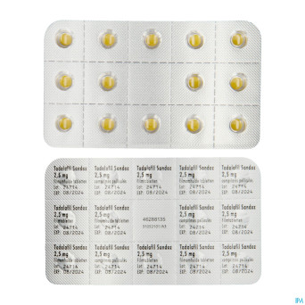 Tadalafil sandoz  2,5mg comp pell 28 x  2,5mg