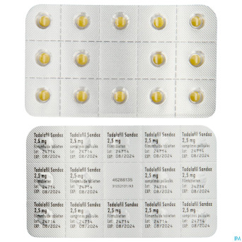 Tadalafil sandoz  2,5mg comp pell 28 x  2,5mg